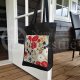 Printed semi-linen shopping bag "Poppy"